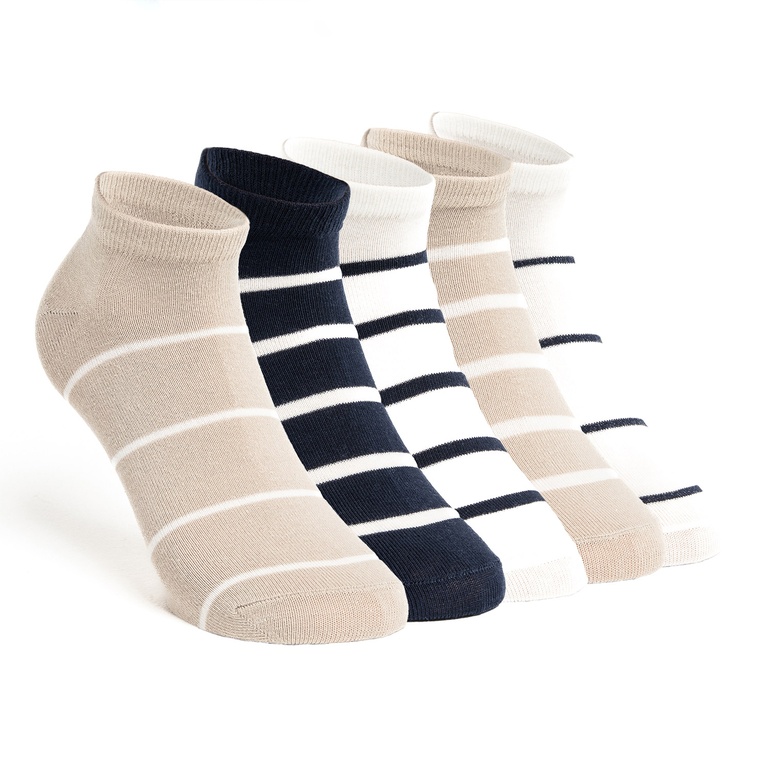 Sneakersocken 5er-Pack "Striped lowcut"